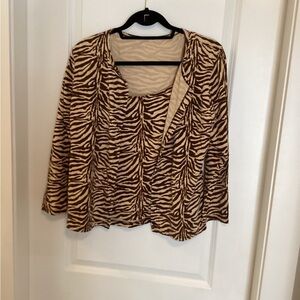 Zebra Print Brown and Cream 2piece Top